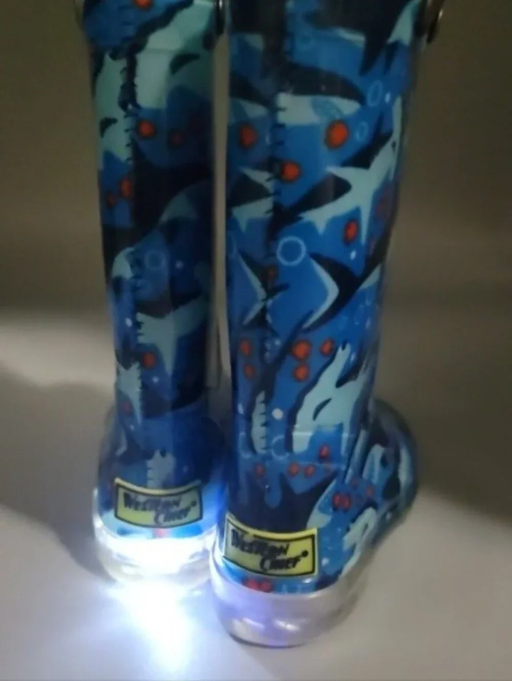Light Up Shark Chase Blue Rain Boots